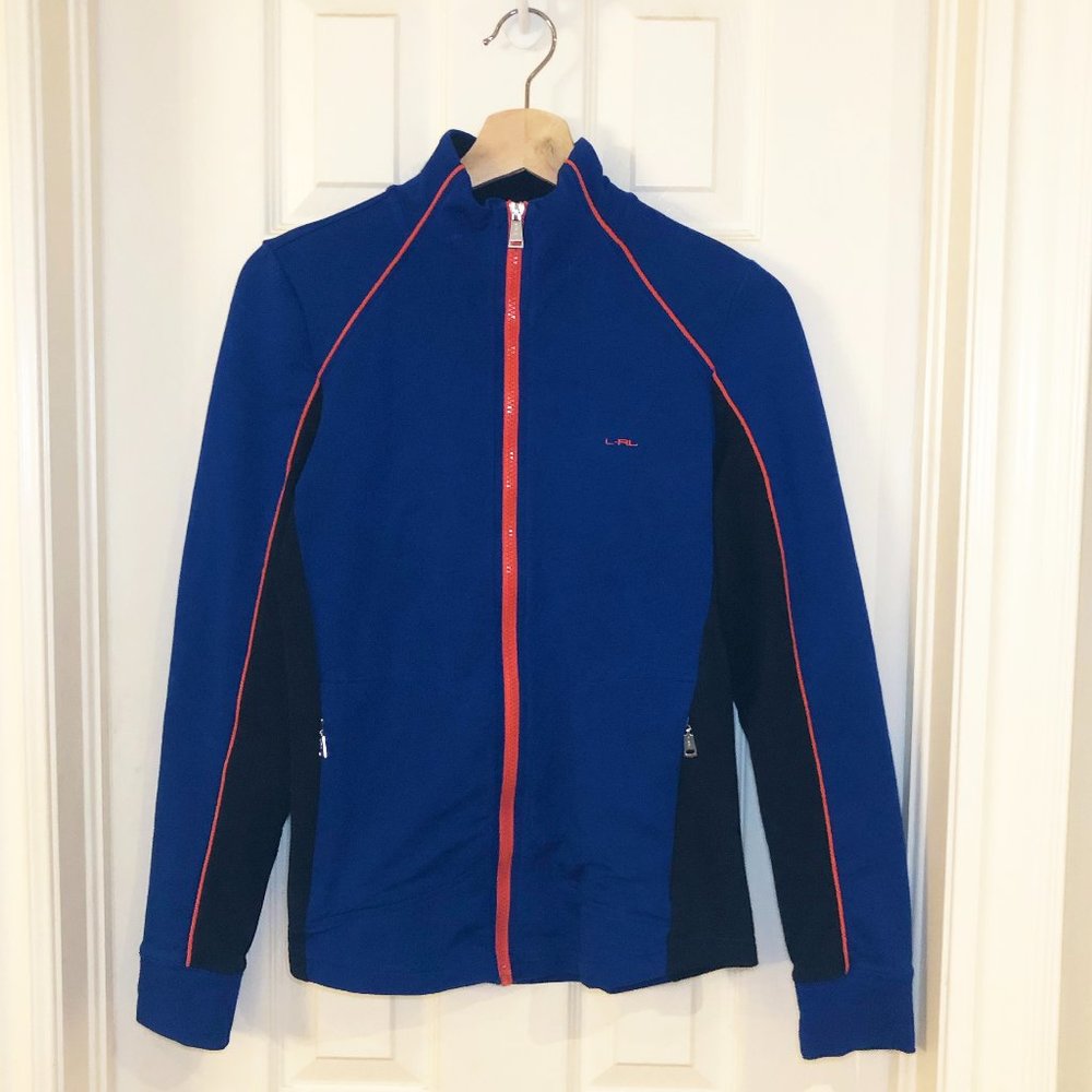Lauren Ralph Lauren Blue and Red Zip-Up Sweatshirt